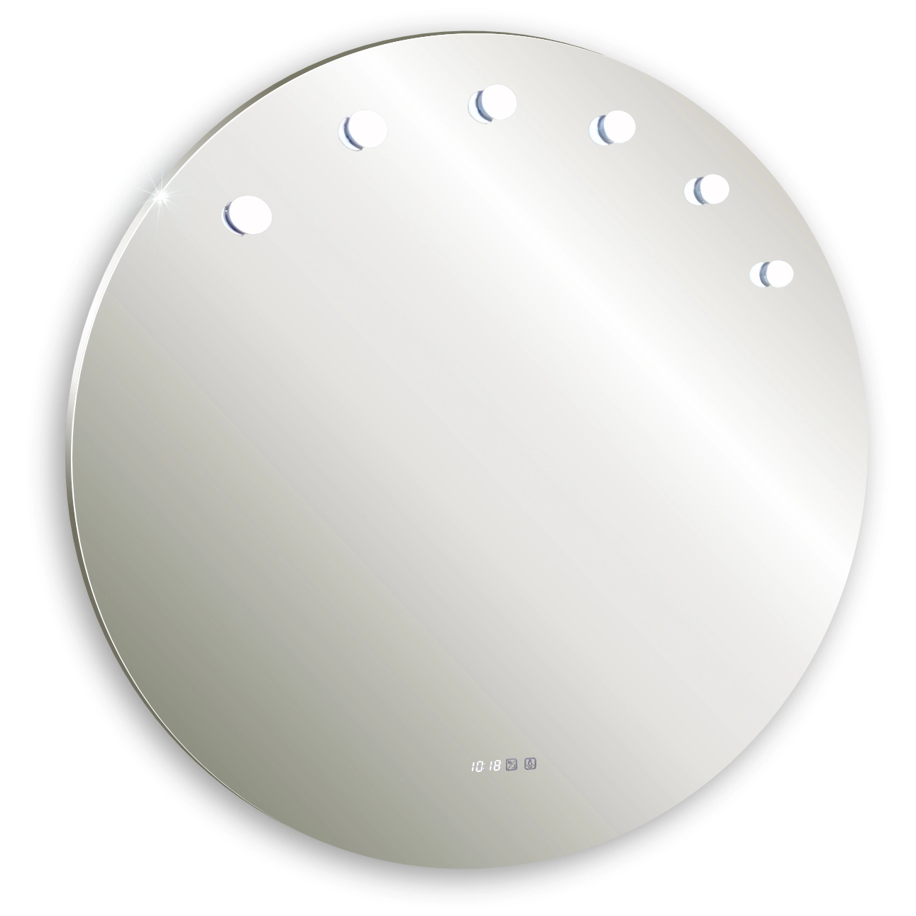 Зеркало Azario Nicole d1000 сенсор. 6ламп. часы LED-00002514 00077088