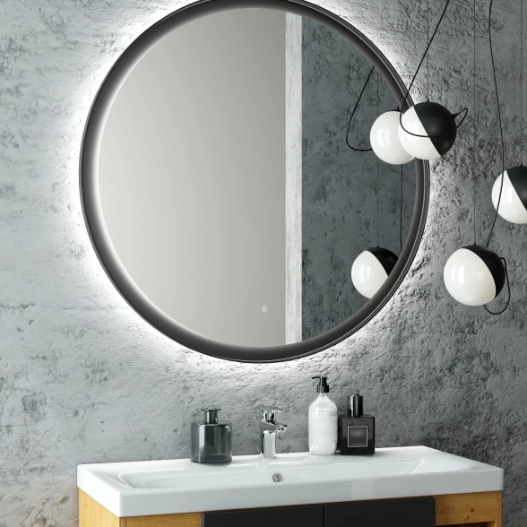Зеркало Planet Black Led D700 бескон.сенсор.