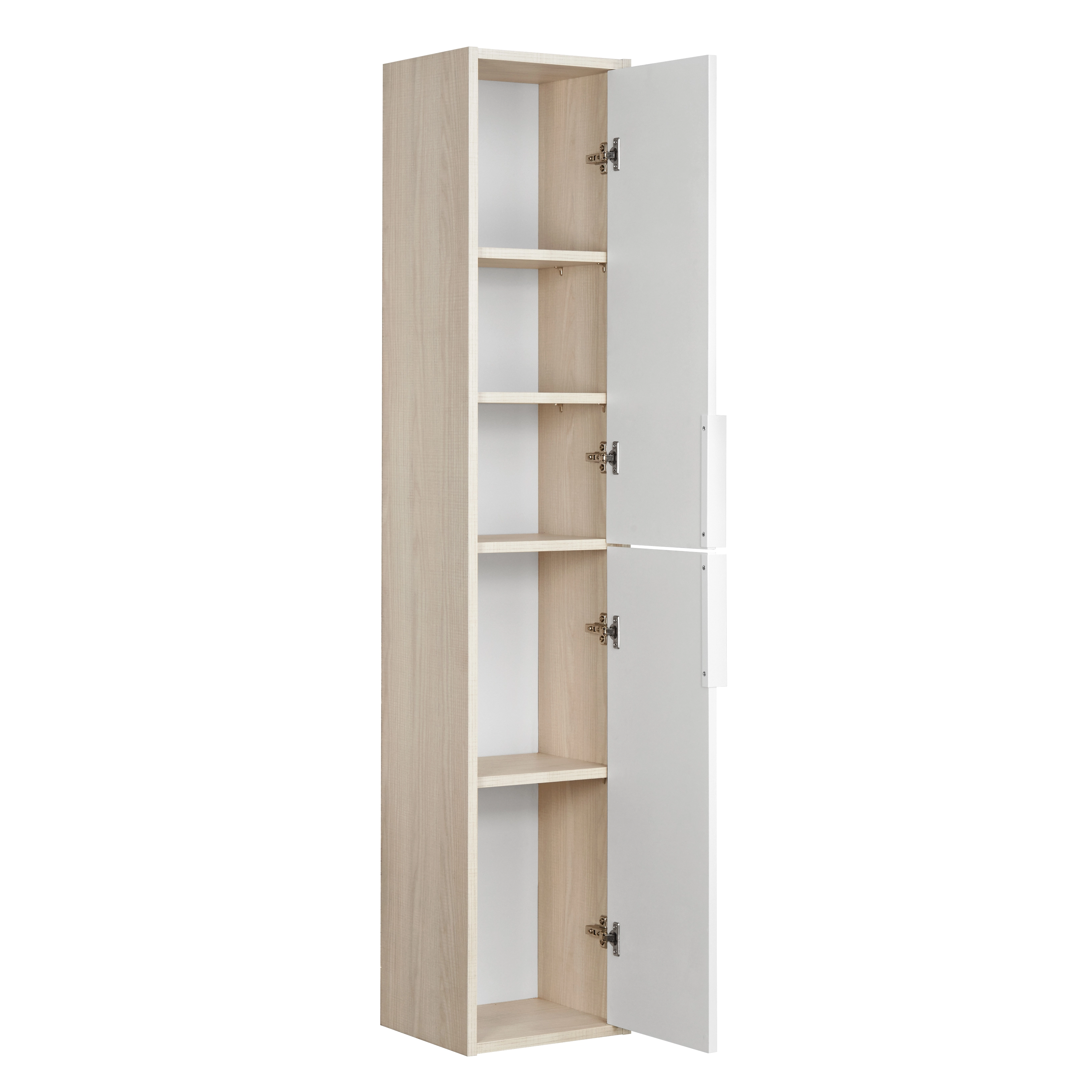 Шкаф-колонна Рико Белый/Ясень фабрик-image-1