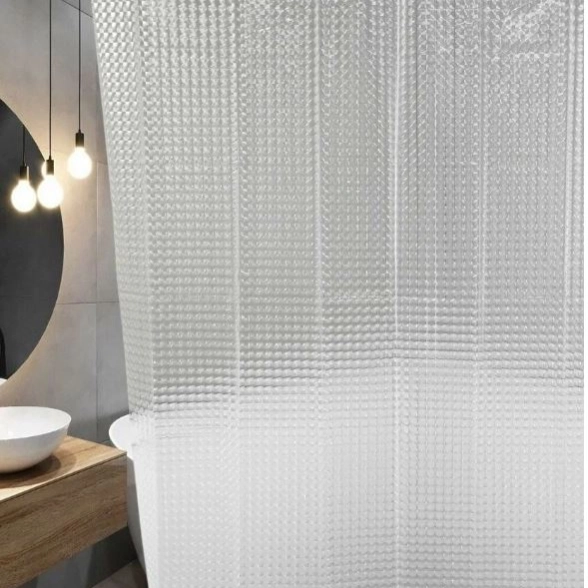 Штора д/ван SANTREK HOME PEVA 180*180 30002 с/кол.прозрач.3D П215