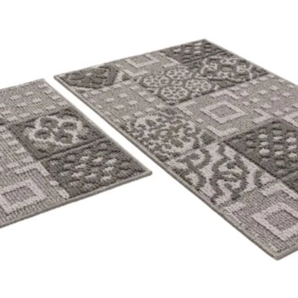 Коврик д/в 2 пр.SHAHINTEX LOOP ITALIANO 50*80+50*50 мозайка сер50