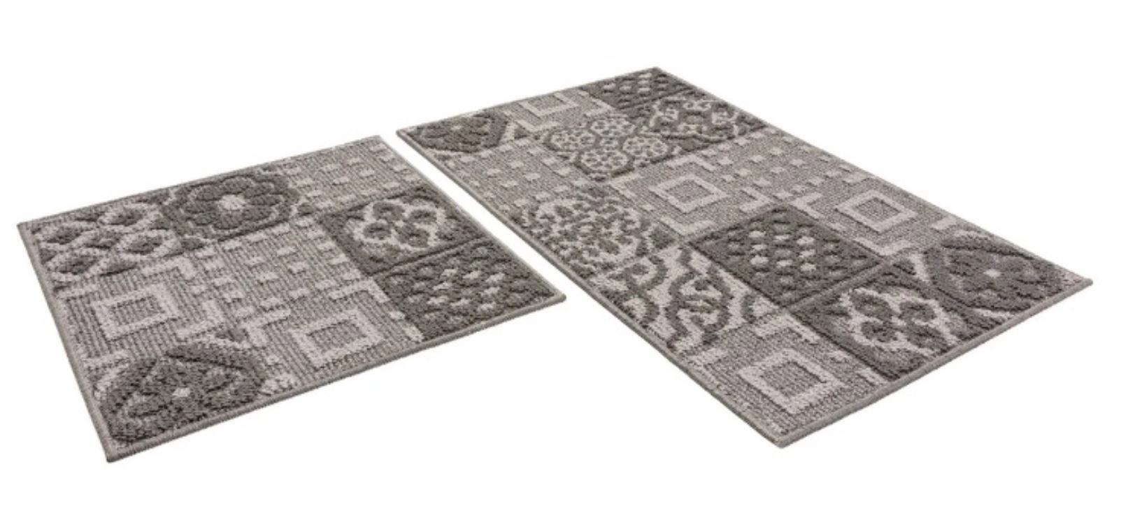 Коврик д/в 2 пр.SHAHINTEX LOOP ITALIANO 50*80+50*50 мозайка сер50