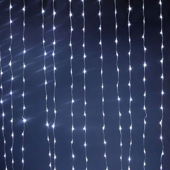 Гирлянда д/нар.прим.штора FAW-1С LED 300л 2*1,5м белый