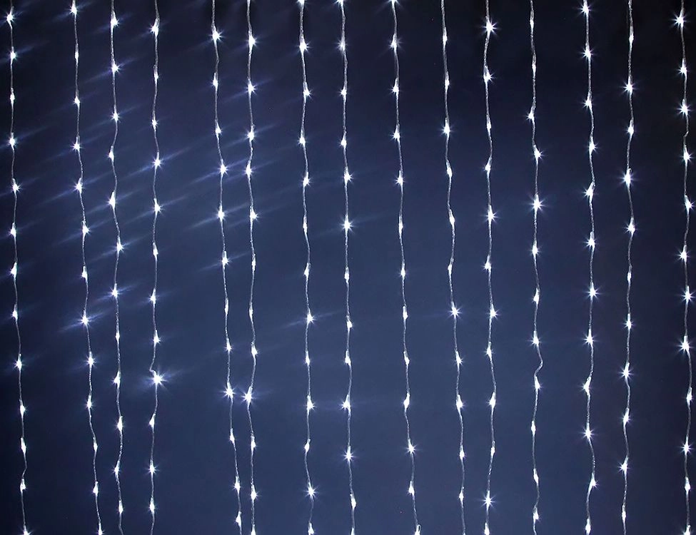 Гирлянда д/нар.прим.штора FAW-1С LED 300л 2*1,5м белый