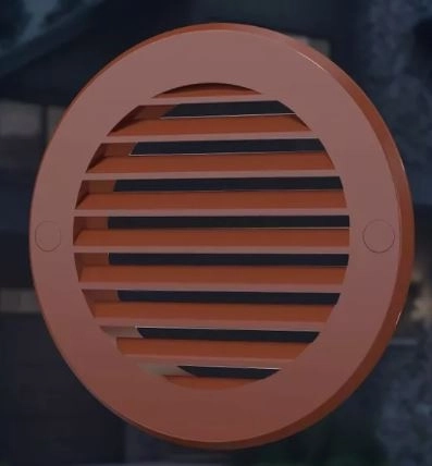 СО Решетка ЭРА наружная D130 с фланцем D100 10РКН терракотовая