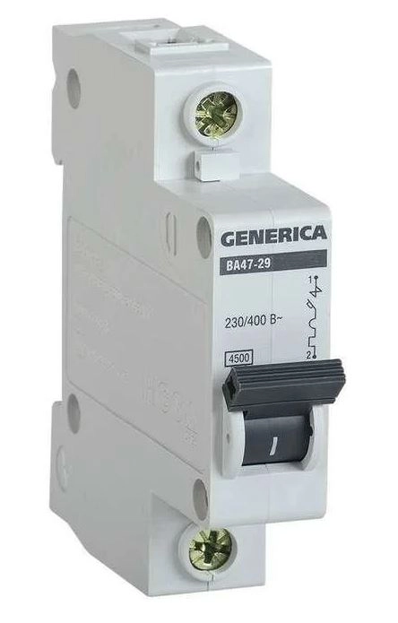 Авт.выкл 1Р 63А ВА47-29 4,5кА х-ка С GENERICA(ИЭК)