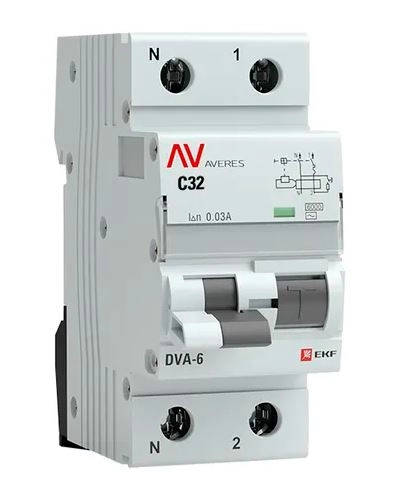 Диф.авт EKF AVERES DVA-6 1P+N 32А 30мА 6кА
