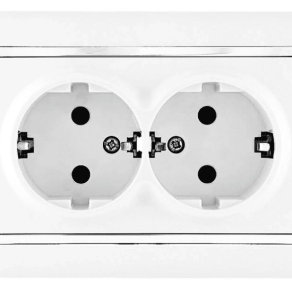 Розетка PRF Tesla Ultra 2СП бел+вст бел в/сб E05 01/0103022