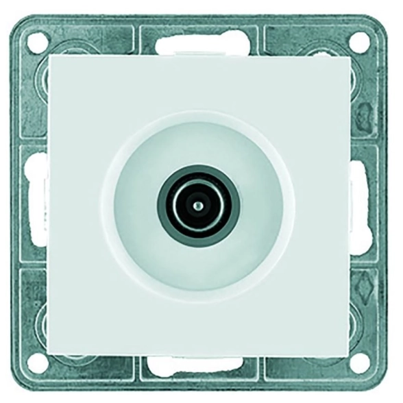 Розетка PRF Tesla Ultra 1СП бел мех+накл ТВ конц 920115