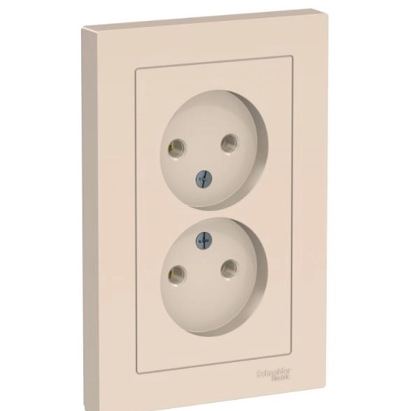 Розетка ATLAS СП 2-я 16А б/з беж ATN000220