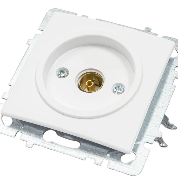 Механизм розетки ТВ конц.СУ TOURAN-ALEGRA-THOR белый