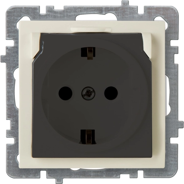 Механизм розетки 1м СУ с/з с/кр TOURAN-ALEGRA-THOR кремовый