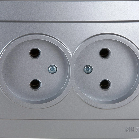 Розетка 2м СУ TOURAN мет.серебро