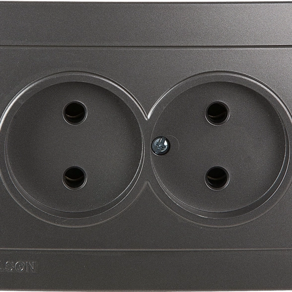 Розетка 2м СУ TOURAN мет.антрацит