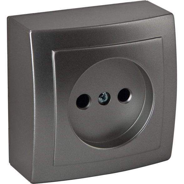 Розетка 1м ОУ Themis антрацит