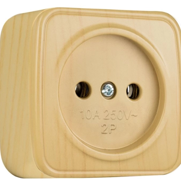 Розетка 1м б/з 10А ОУ св.дерево EKF Минск