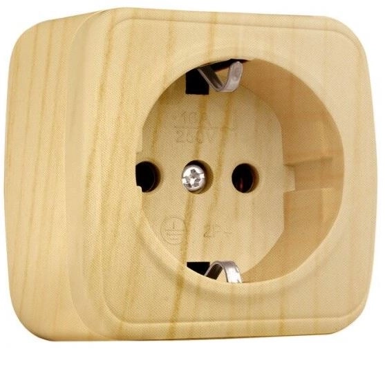 Розетка 1м с/з 16А ОУ св.дерево EKF Минск