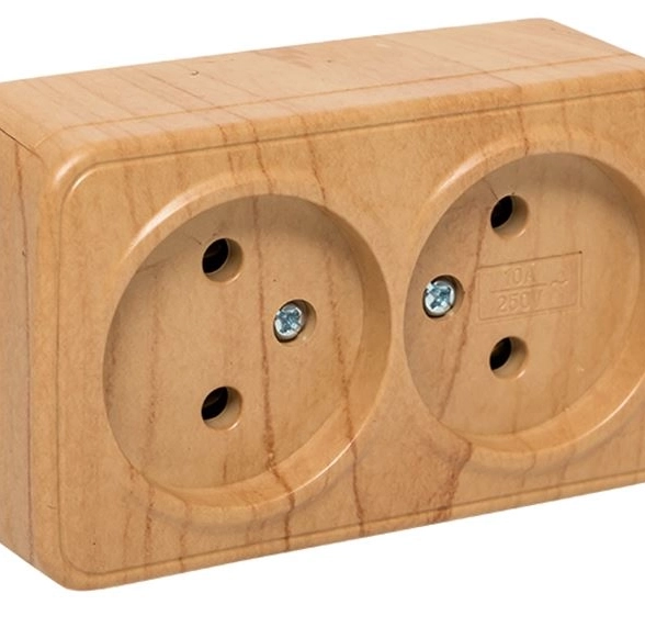 Розетка 2м б/з 10А ОУ св.дерево EKF Минск