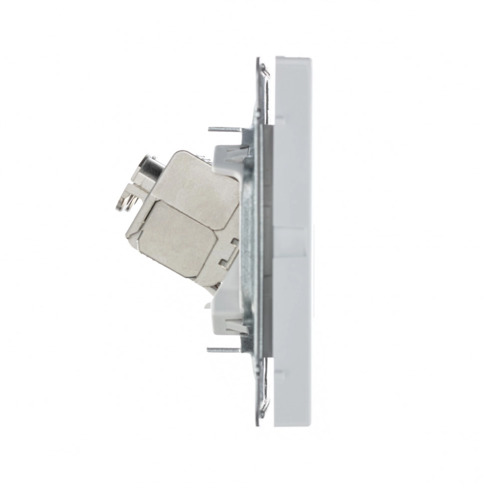 Розетка ARTGALLERY комп. 2-я RJ45+RJ45 кат.6А мех.белый-image-1