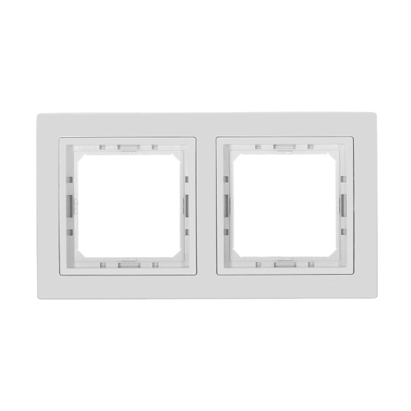 Рамка PRF Tesla Ultra 2СП бел+вст хром E05 01/0822 024