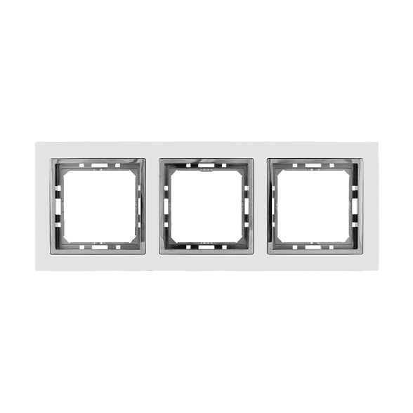 Рамка PRF Tesla Ultra 3СП бел+вст хром E05 01/0822 034