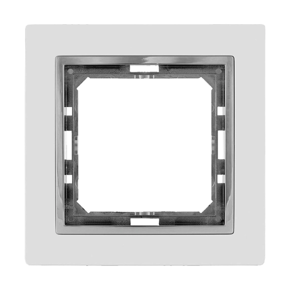 Рамка PRF Tesla Ultra 1СП бел+вст хром 9201/0849