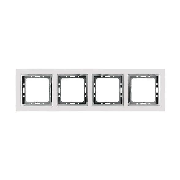Рамка PRF Tesla Ultra 4СП бел+вст хром 9201/0835