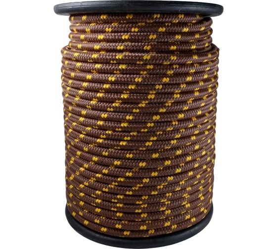 Канат ПП плет.16мм 16пр. серд. коричнево-желтый