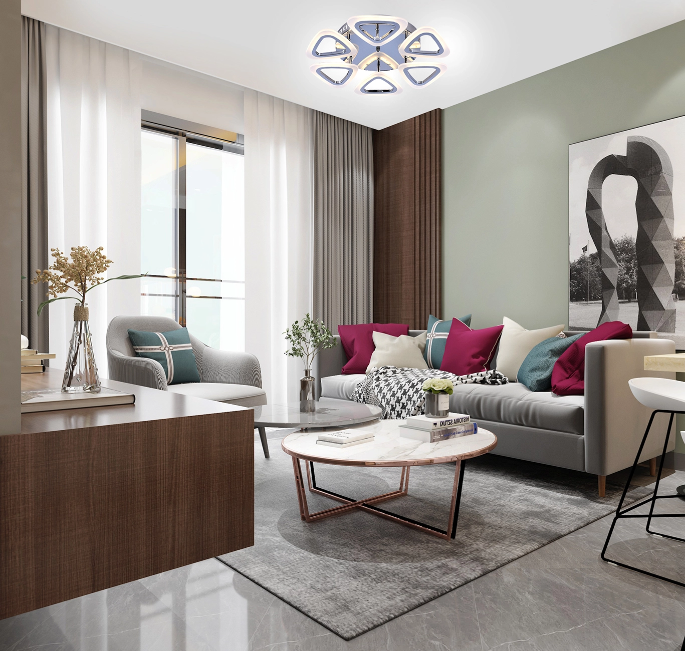 Светильник Escada 10223/6 LED*72W Chrome-image-1