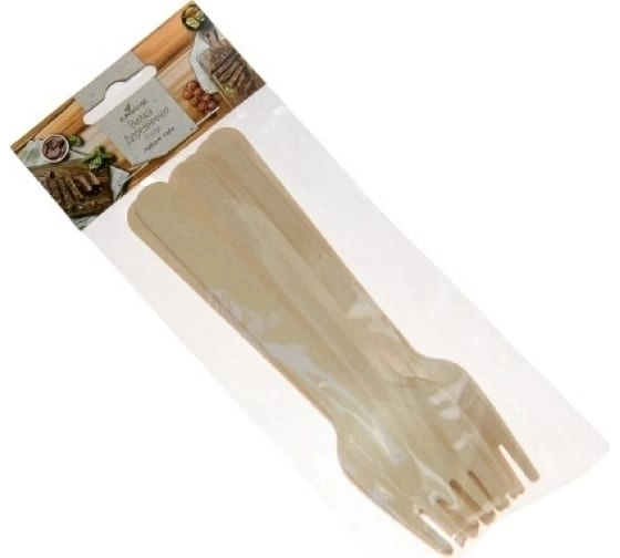 Вилка деревян. 160мм 6шт EUROHOUSE 13547