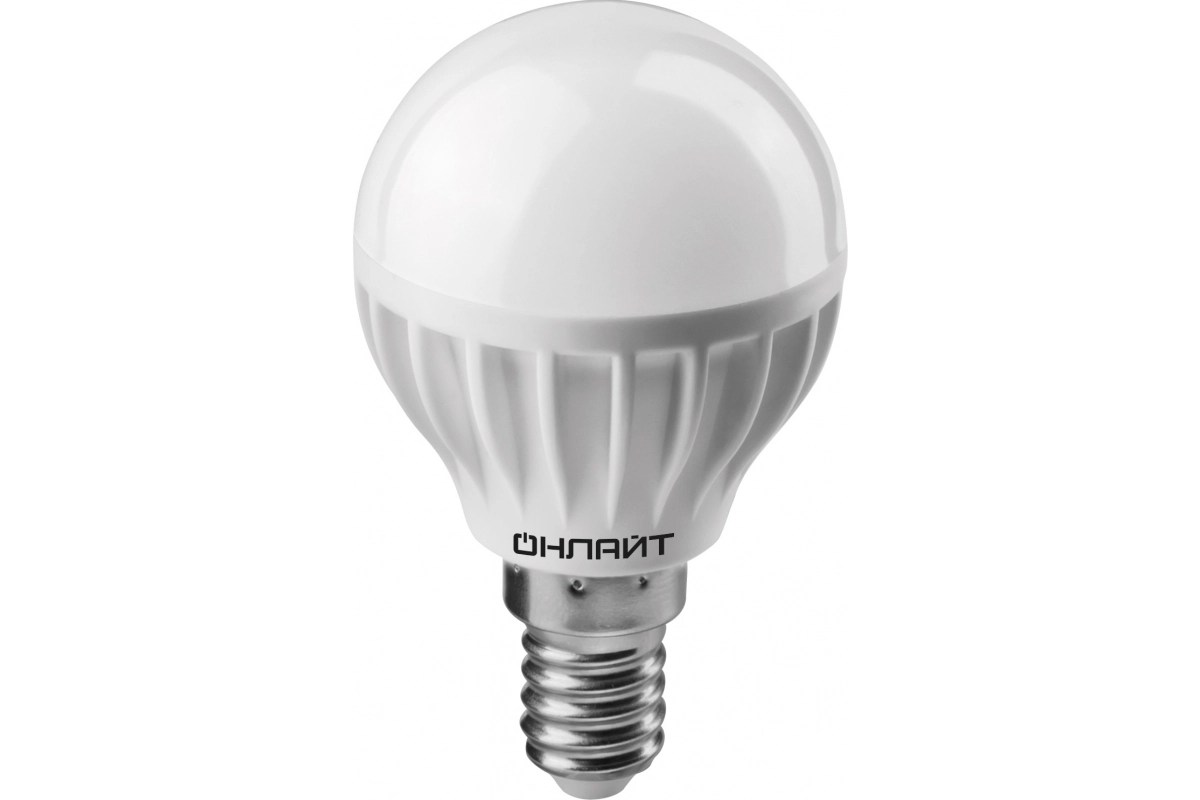 Лампа ОНЛАЙТ LED OLL-G45-8-230-6.5K-E14 шар