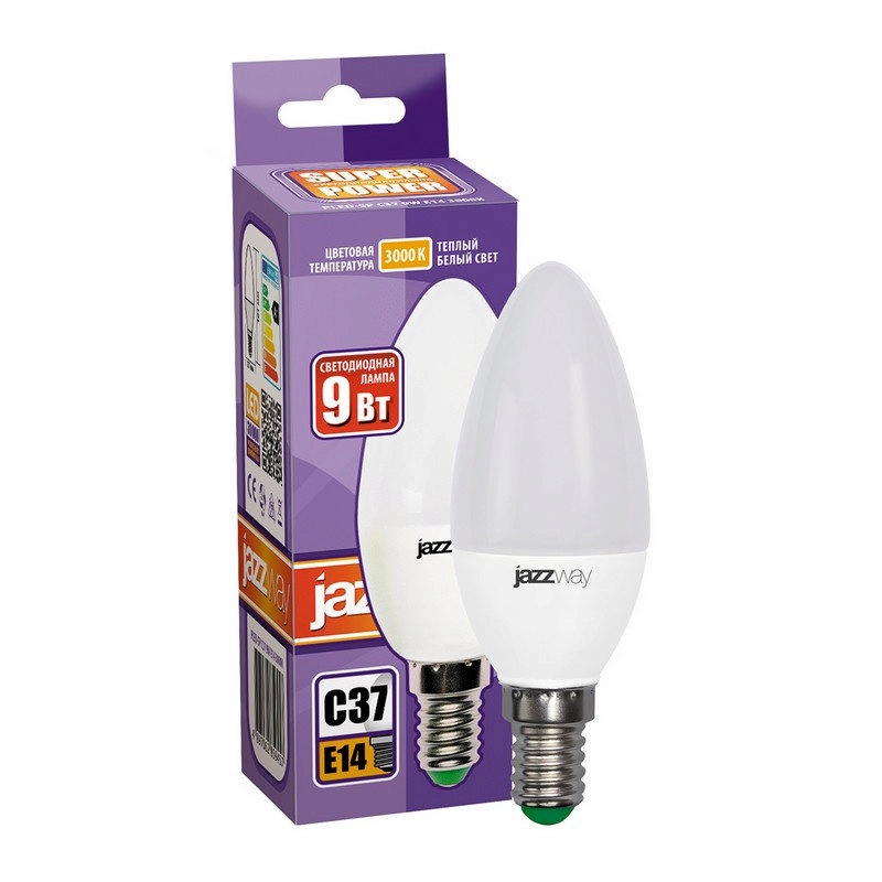 Лампа PLED-SP C37 9w E14 3000K-Е Jazzway