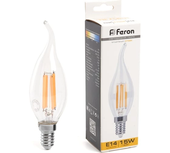 Лампа Feron LED LB-718 15W E14 2700K 230V прозрачная