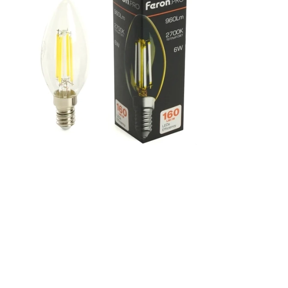 Лампа Feron LB-1206 6W E14 C35 2700K прозрачная