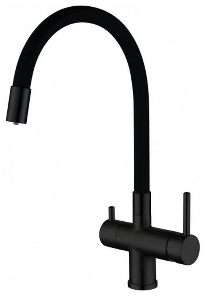 Смеситель для мойки GAPPO G4398-36 35к гибкий излив черный