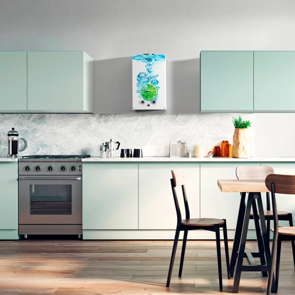 СО Колонка газовая Ballu GWH 10 Fiery Glass Lime-image-10