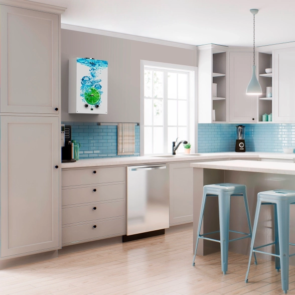 СО Колонка газовая Ballu GWH 10 Fiery Glass Lime-image-11