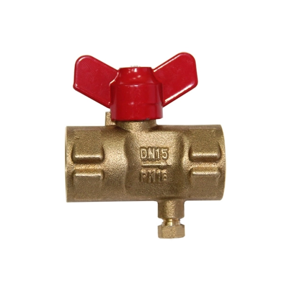 Кран д/ман шаровой 1/2" 3-ход с/баб с/кр маевск 11б27п2 РУ16 (G1/2хG1/2)