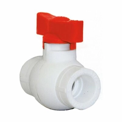 Кран шаровой 20 руч. бабочка красный PP-R Rosturplast