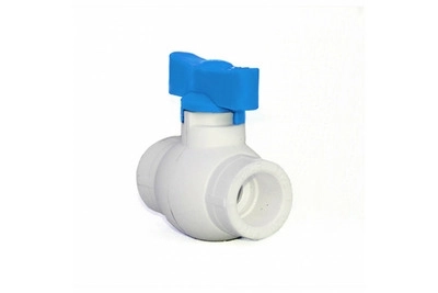 Кран шаровой 20 руч. бабочка синий PP-R Rosturplast