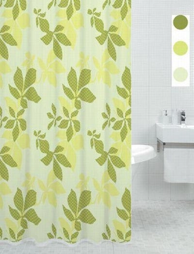 Штора д/в BATH plus 180*200 DS3007 зел/желт.
