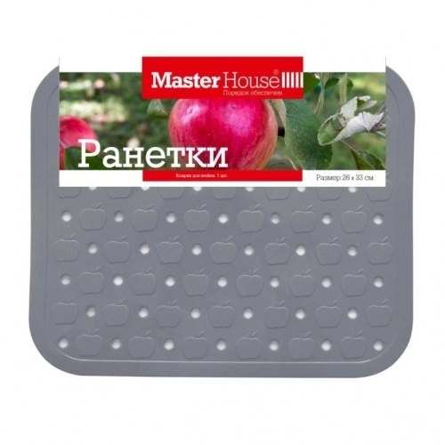 Коврик д/мойки Ранетки серый 26*31см 60420