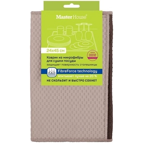 Коврик из микрофибры для сушки Браун 24*45см 60447