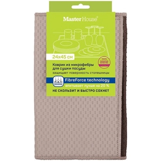 Коврик из микрофибры для сушки Браун 24*45см 60447