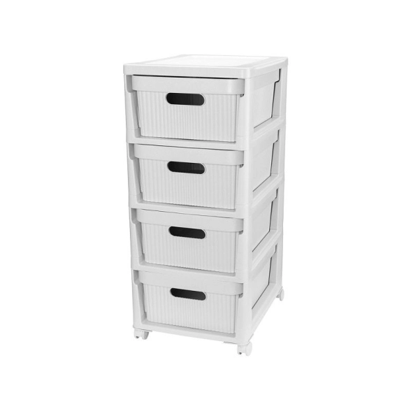 Комод 4-секц. Velvet на колесах 300*385*690 св-серый флэк