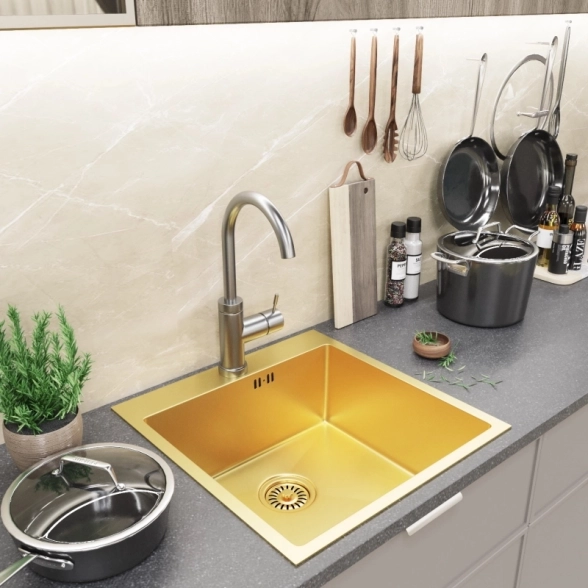 Мойка стальная Mixline PRO 50x50 золото-image-2