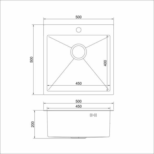 Мойка стальная Mixline PRO 50x50 золото-image-3
