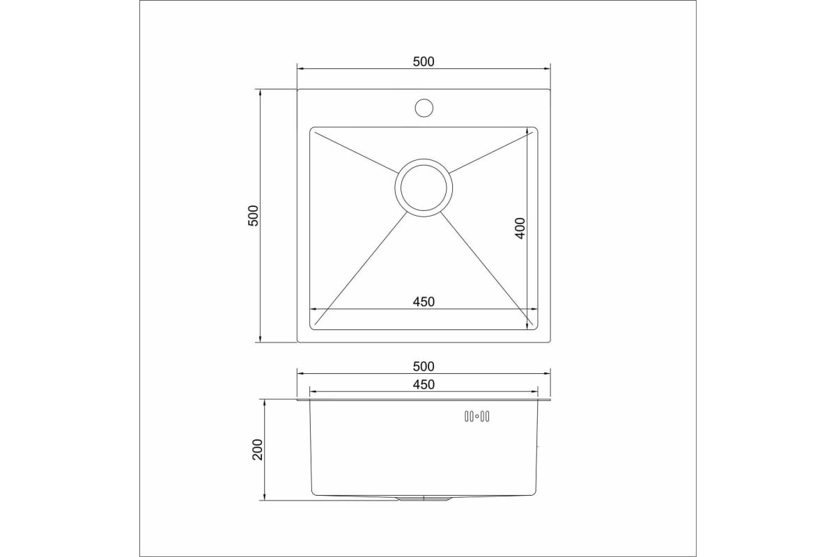 Мойка стальная Mixline PRO 50x50 золото-image-3
