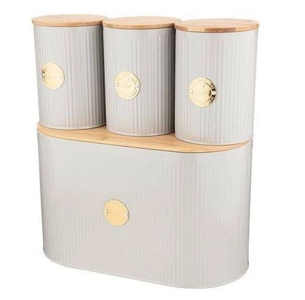 Хлебница Agness MAJESTY сталь+банка д/сып. 3шт