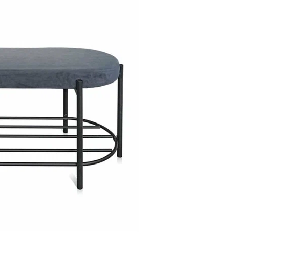 Банкетка LAKSI БАТТЕН с полкой муссон мет.каркас